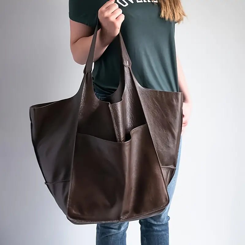 Luxuriös och Rymlig Veganläder Shopper