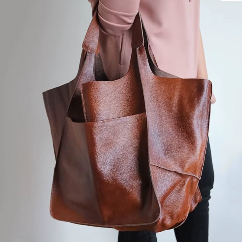 Luxuriös och Rymlig Veganläder Shopper