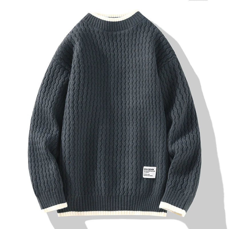 Vincent strikpullover med struktur – herre