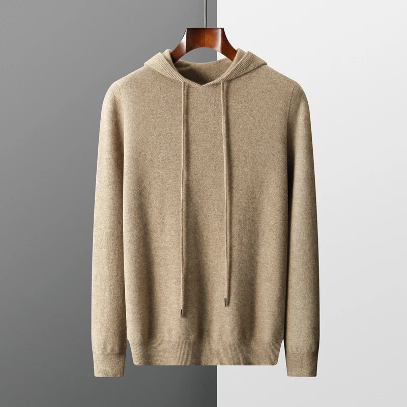 Elegant stickad hoodie med lyxig känsla