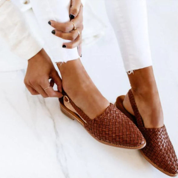 Elara | Vår Lättflätade Slingback-Ballinaskor för Dam