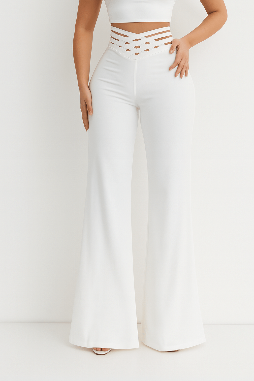 Elegant Flared Trousers med Modern Midja