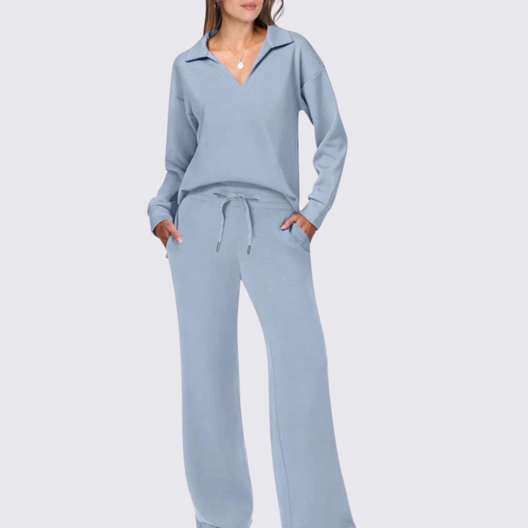 Dame top med V-hals – Langærmet top – Enkel skæring