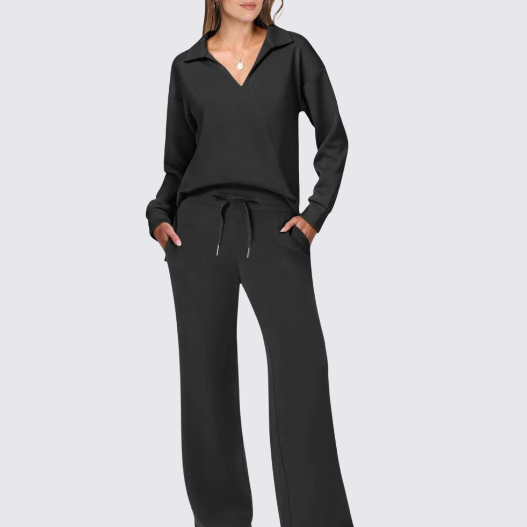 Dame top med V-hals – Langærmet top – Enkel skæring