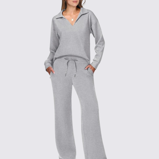 Dame top med V-hals – Langærmet top – Enkel skæring