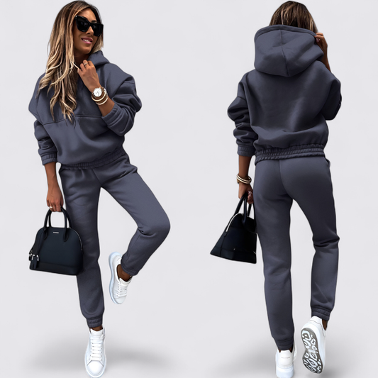 Dame joggingsuit med hætte - To-delt sæt - Behagelig pasform