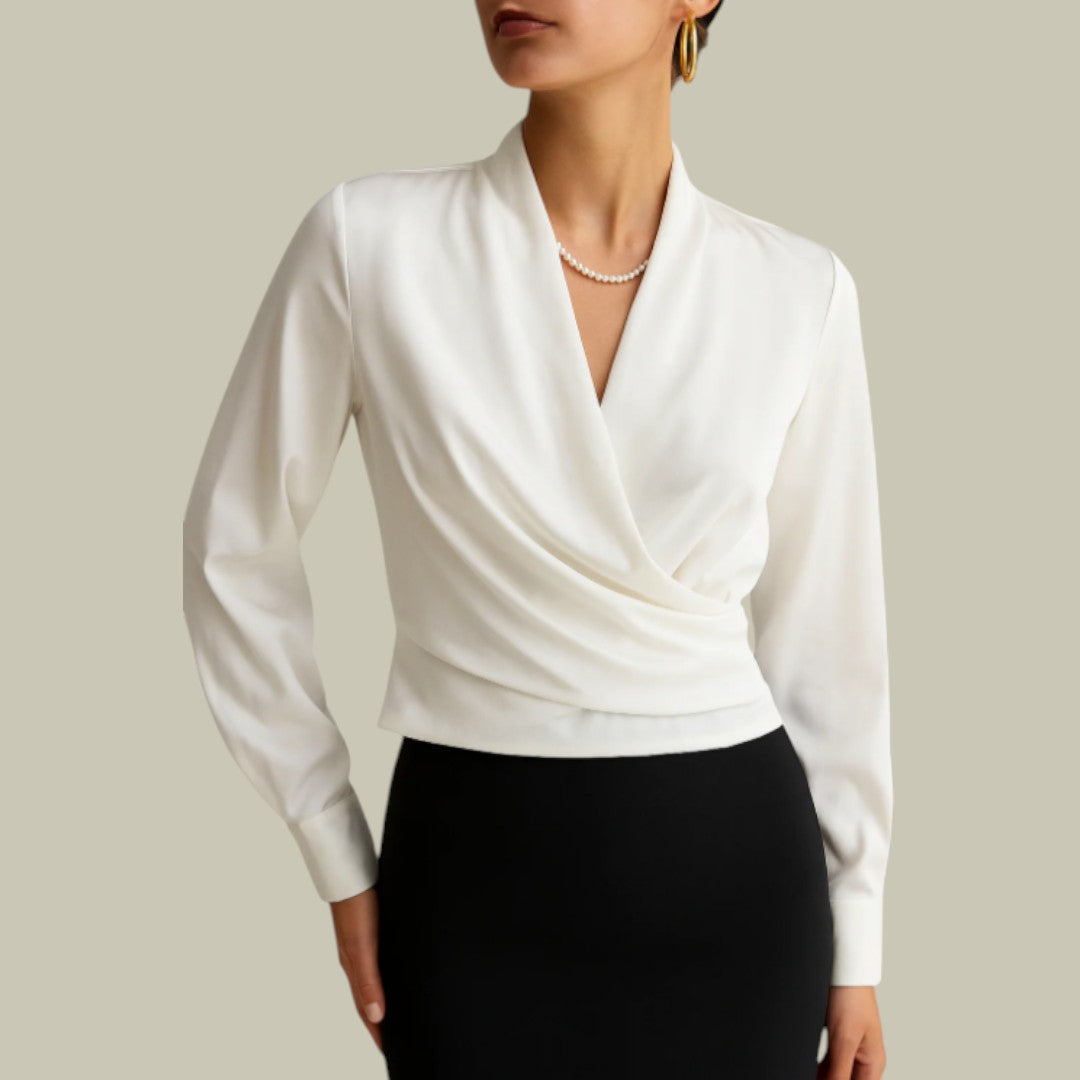 Luxe Satin InWrap Blus för Dam