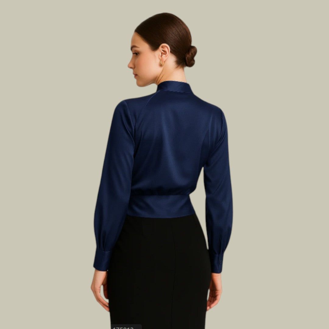 Luxe Satin InWrap Blus för Dam