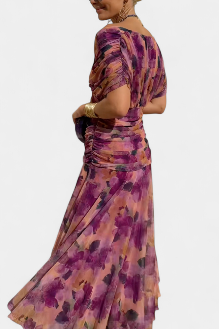 Sofia | Off-Shoulder Maxi Klänning med Elegant Drapering