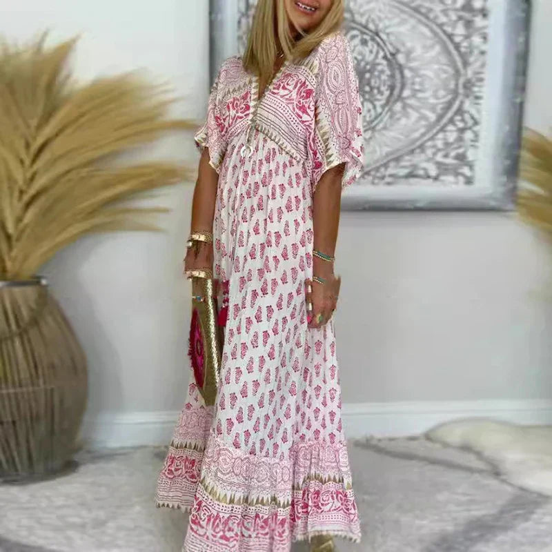 Boho Maxi Klänning i Alma Stil