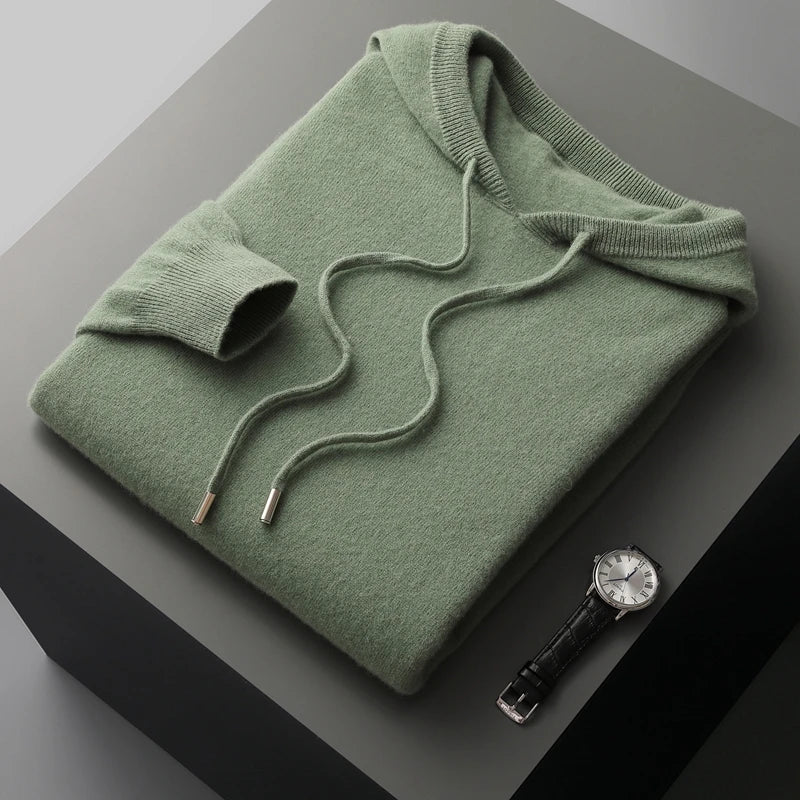 Elegant stickad hoodie med lyxig känsla