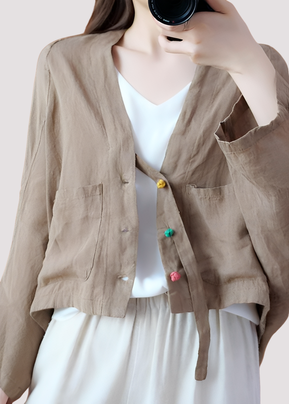 Sofistikerad oversize cardigan med fickor för kvinnor