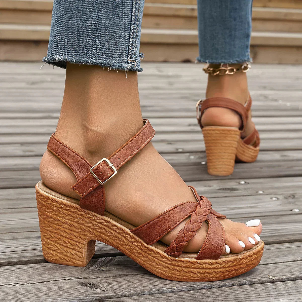 LuxeStride | Eleganta ortopediska sandaler för stil och komfort
