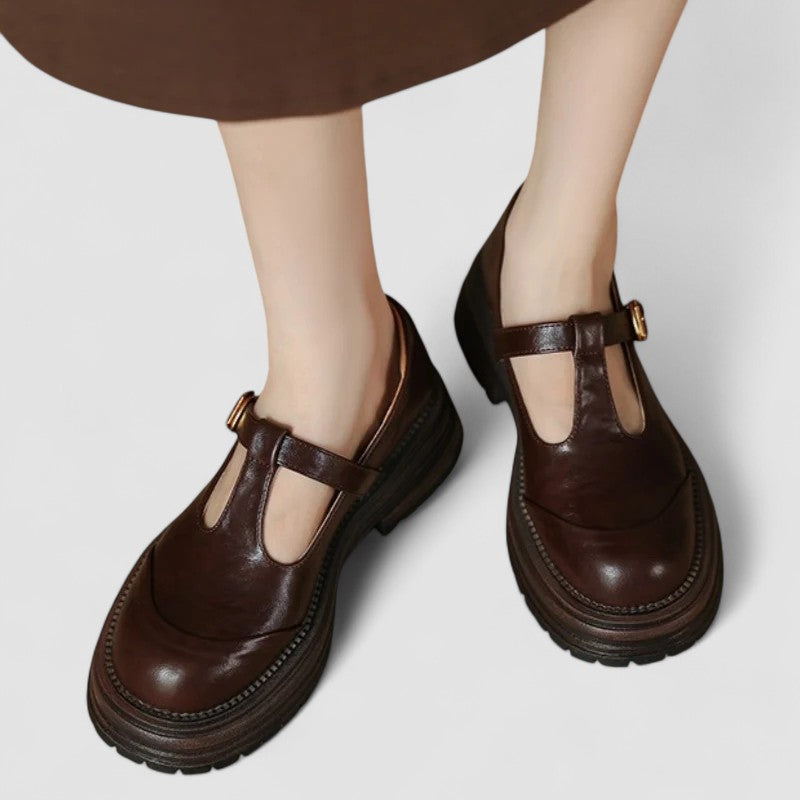 Sofia | Eleganta Plattform Sandaler med T-Riemen