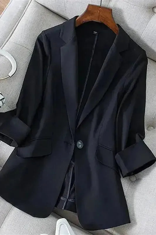 Elegant Blazer med Öppet Snitt och Casual Chic Vibe