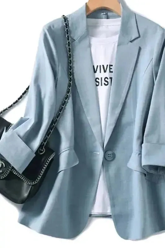 Elegant Blazer med Öppet Snitt och Casual Chic Vibe
