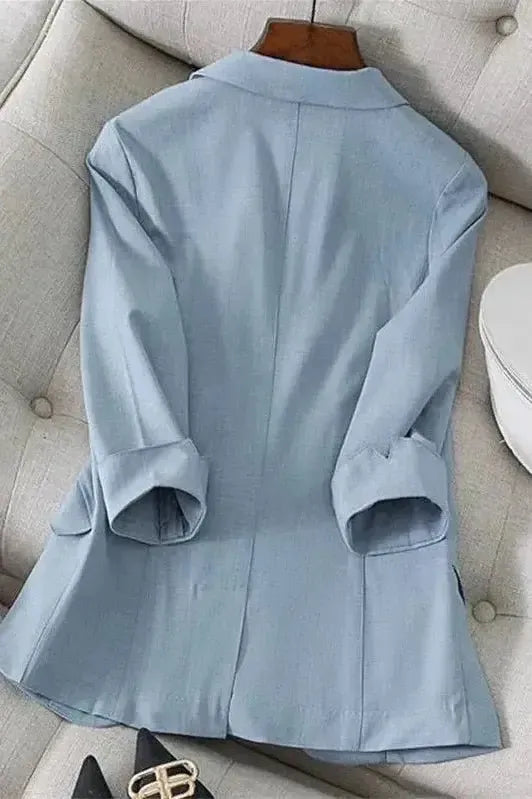 Elegant Blazer med Öppet Snitt och Casual Chic Vibe