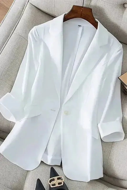 Elegant Blazer med Öppet Snitt och Casual Chic Vibe