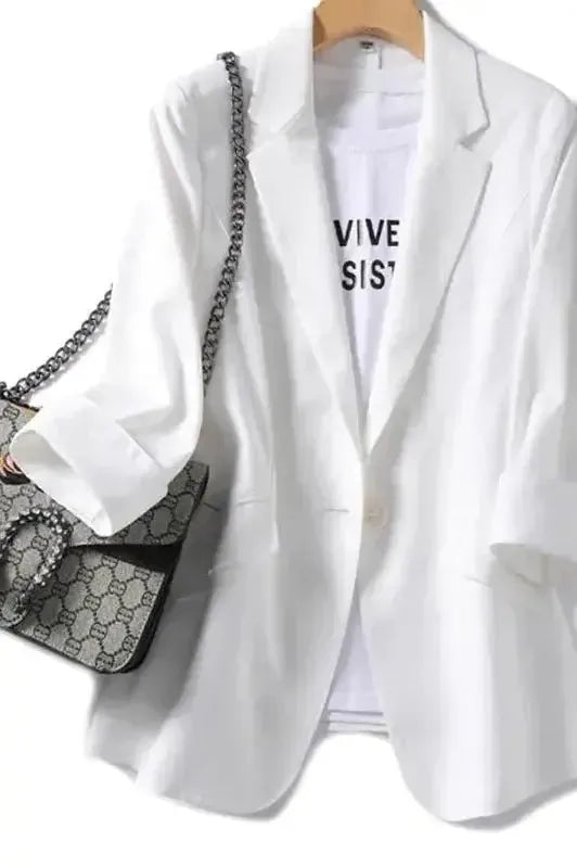 Elegant Blazer med Öppet Snitt och Casual Chic Vibe