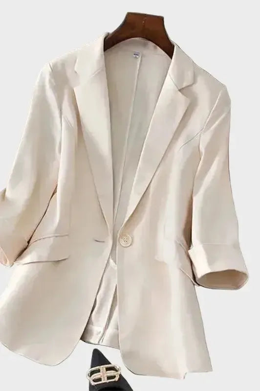 Elegant Blazer med Öppet Snitt och Casual Chic Vibe