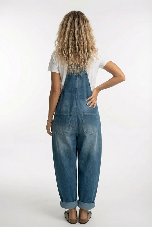 Vårens Denim Jumpsuit för Stilmedvetna Kvinnor