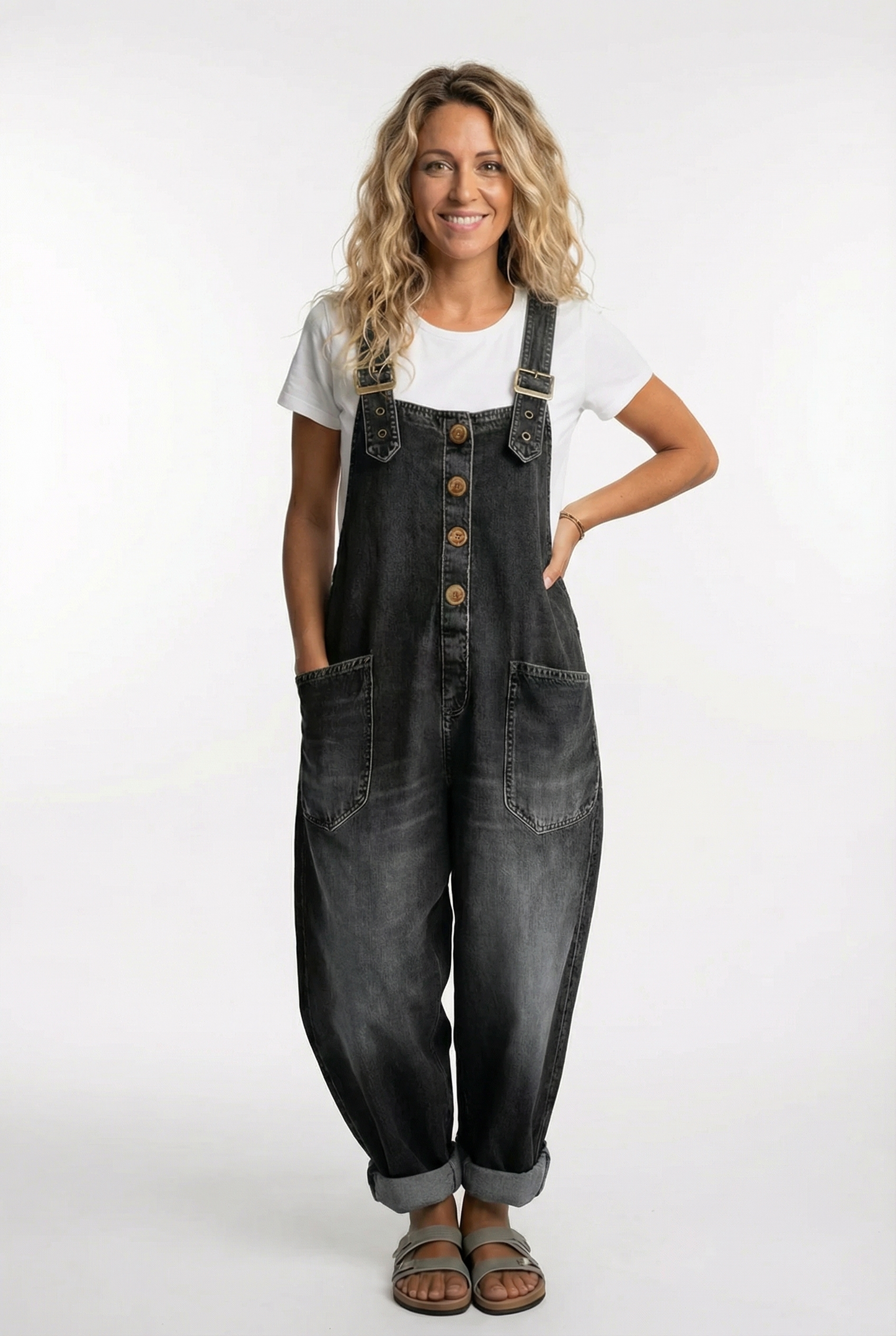 Vårens Denim Jumpsuit för Stilmedvetna Kvinnor