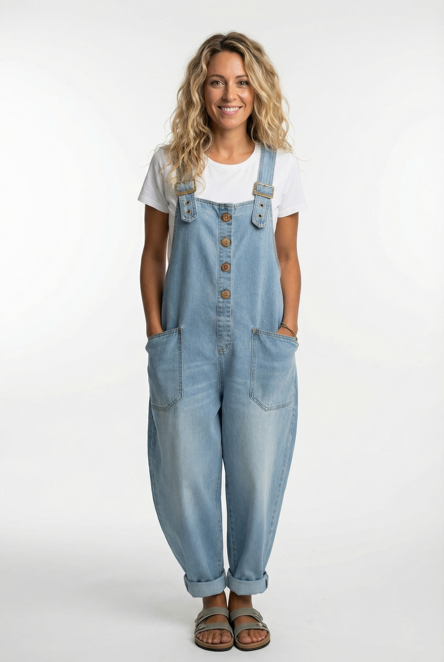 Vårens Denim Jumpsuit för Stilmedvetna Kvinnor