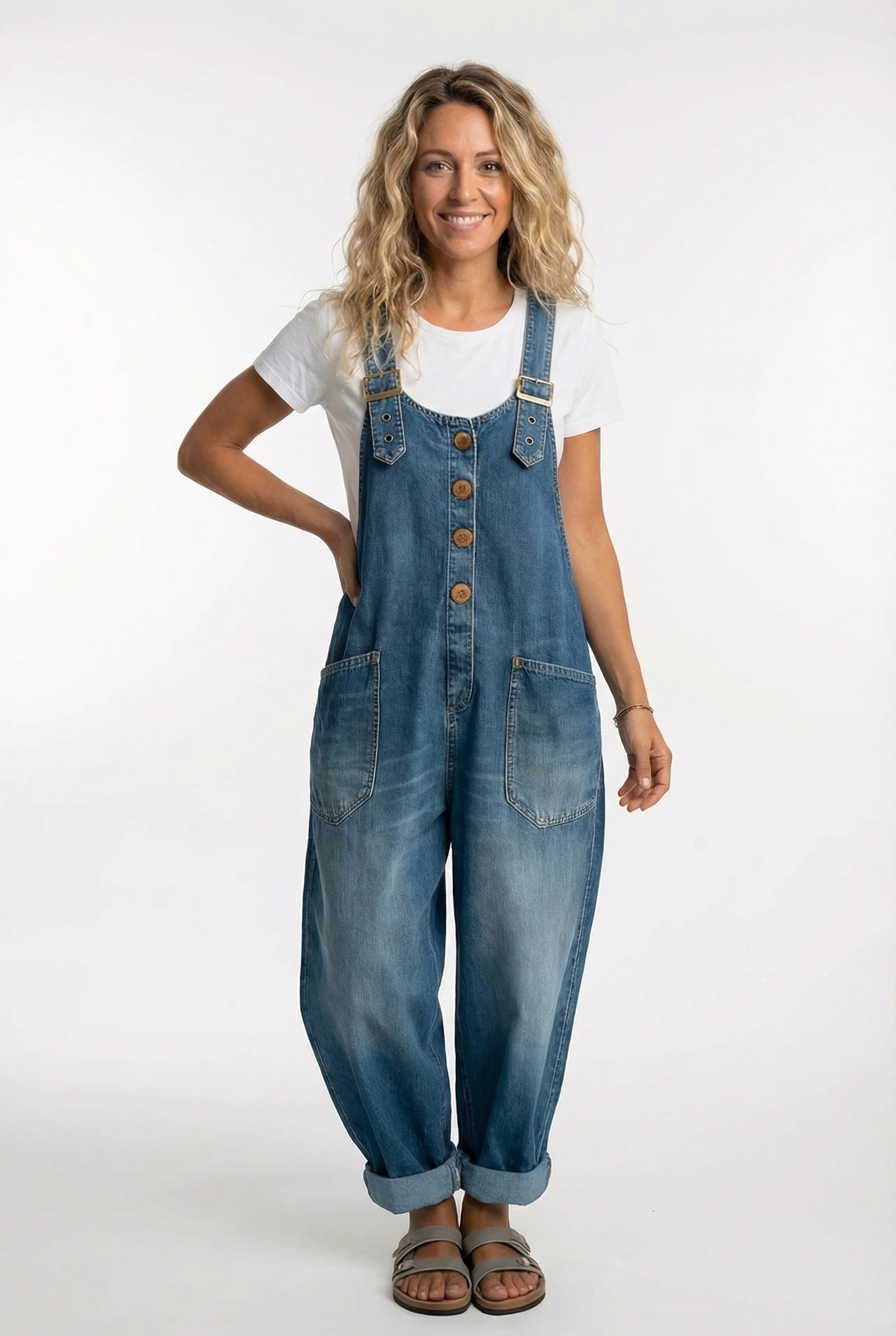 Vårens Denim Jumpsuit för Stilmedvetna Kvinnor