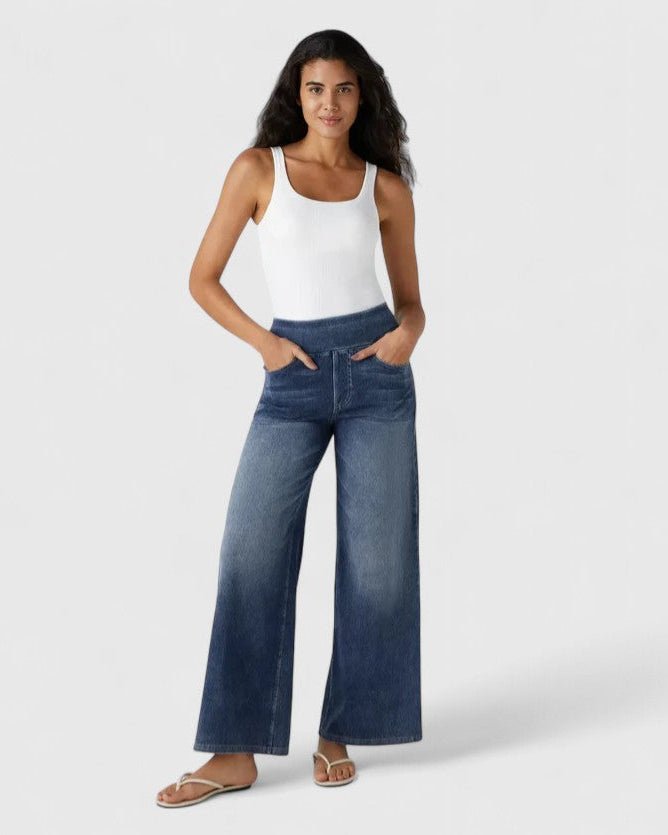 Elegant Denim med Høj Talje og Vide Ben – Udforsk Din Stil