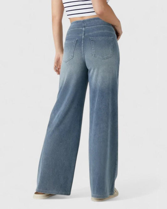 Elegant Denim med Høj Talje og Vide Ben – Udforsk Din Stil