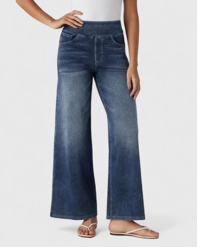 Elegant Denim med Høj Talje og Vide Ben – Udforsk Din Stil