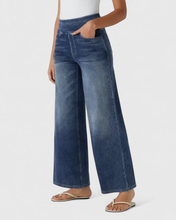 Elegant Denim med Høj Talje og Vide Ben – Udforsk Din Stil