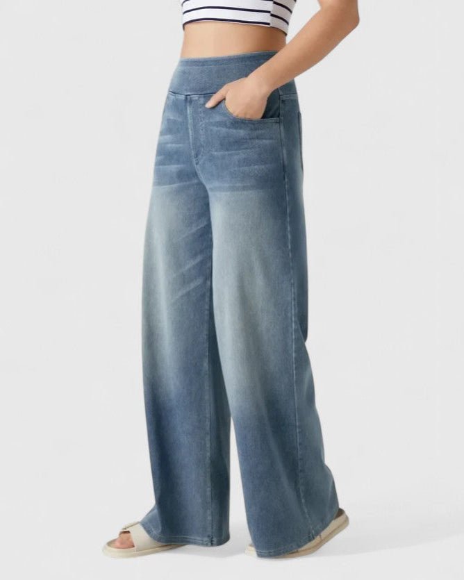 Elegant Denim med Høj Talje og Vide Ben – Udforsk Din Stil