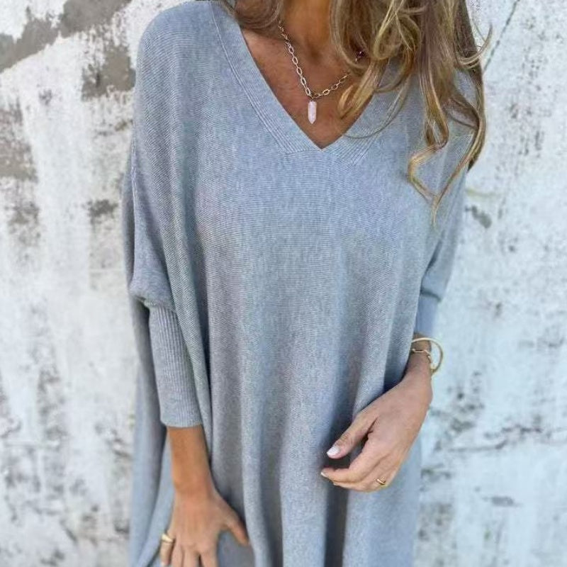 Sanna | Chic Oversize Stickad Topp i Svart