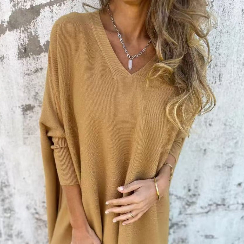 Sanna | Chic Oversize Stickad Topp i Svart