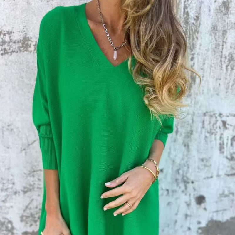 Sanna | Chic Oversize Stickad Topp i Svart