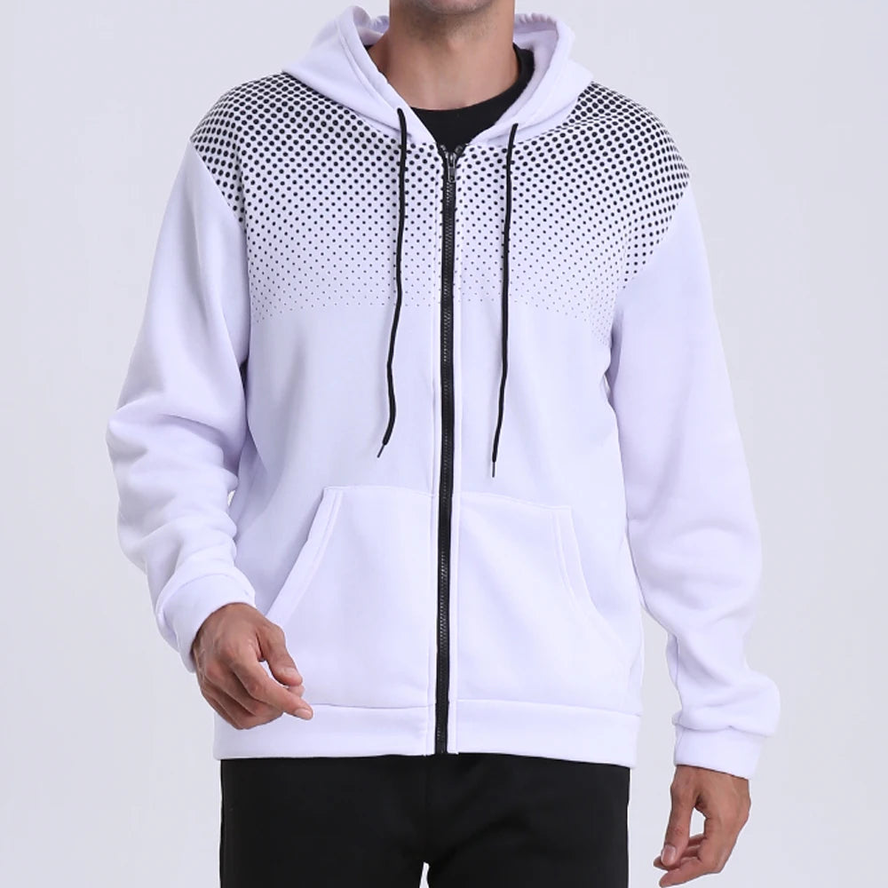 Energifyl Hoodie med Dragkedja – En Sportig Stilikon för Män