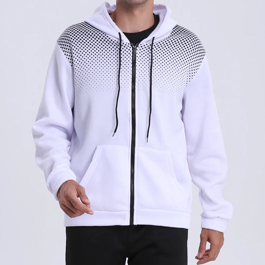 Energifyl Hoodie med Dragkedja – En Sportig Stilikon för Män