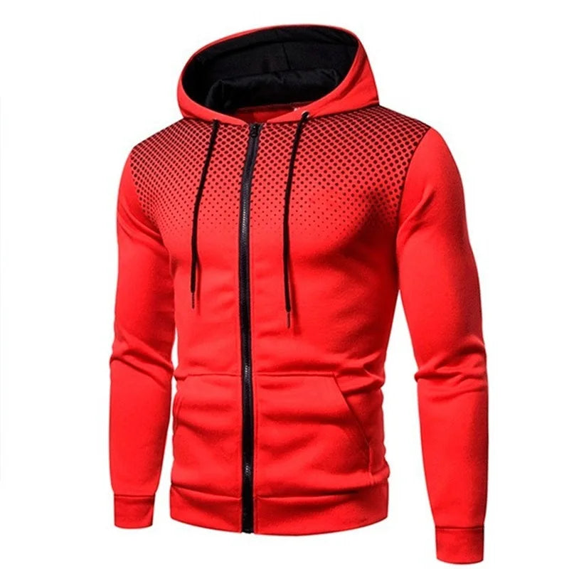 Energifyl Hoodie med Dragkedja – En Sportig Stilikon för Män