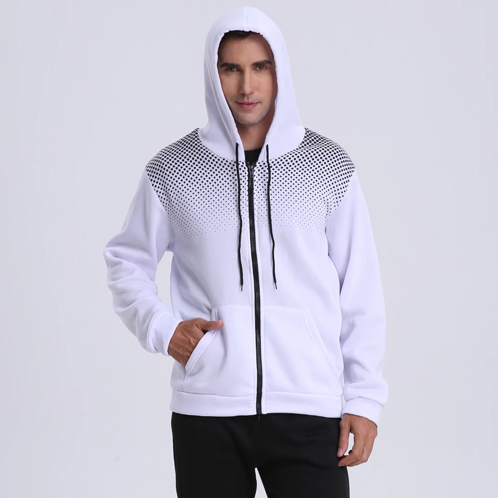 Energifyl Hoodie med Dragkedja – En Sportig Stilikon för Män