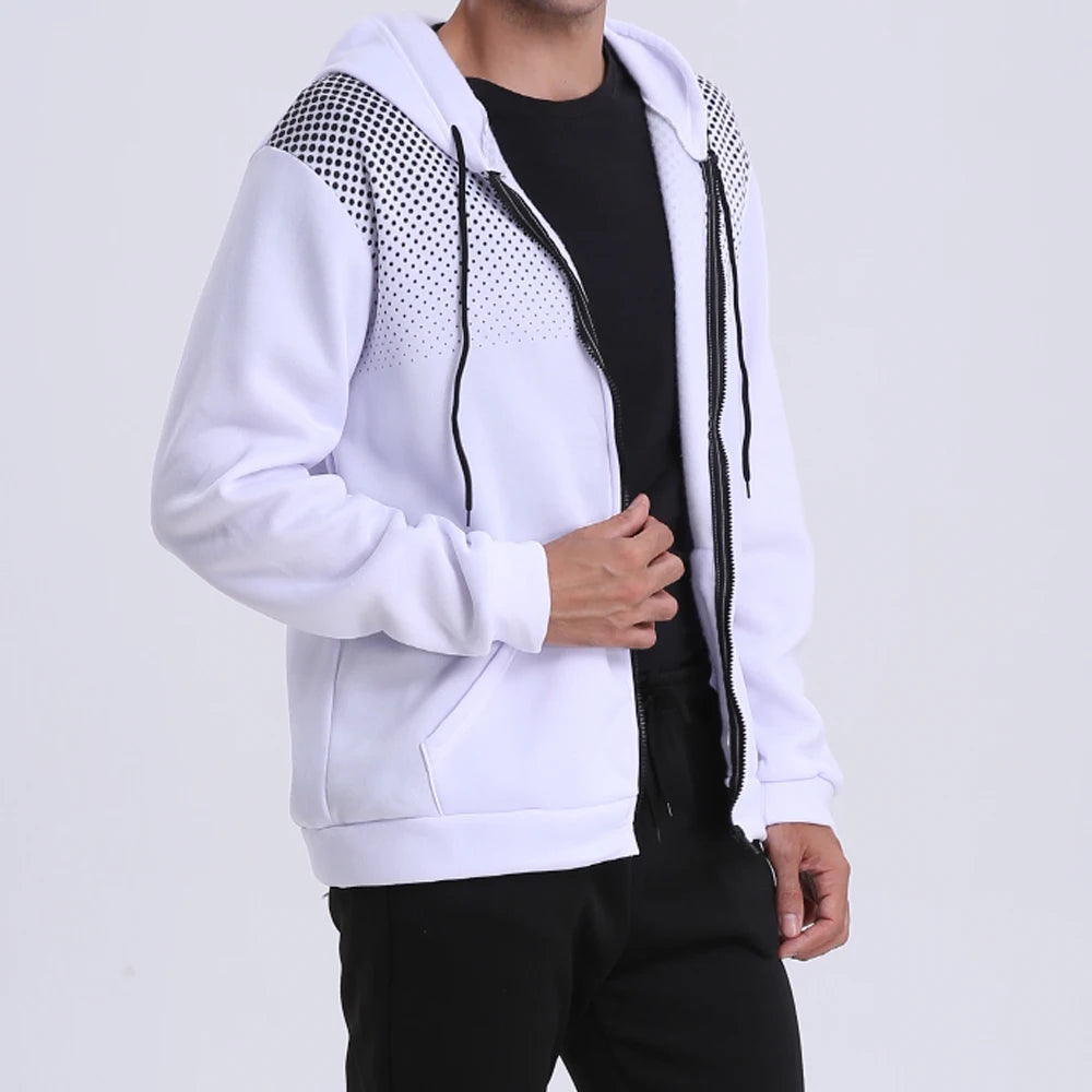 Energifyl Hoodie med Dragkedja – En Sportig Stilikon för Män