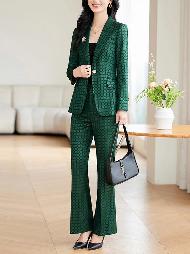 Eksklusivt Kvindesæt i Vævet Polyester - Stilfuldt og Professionelt