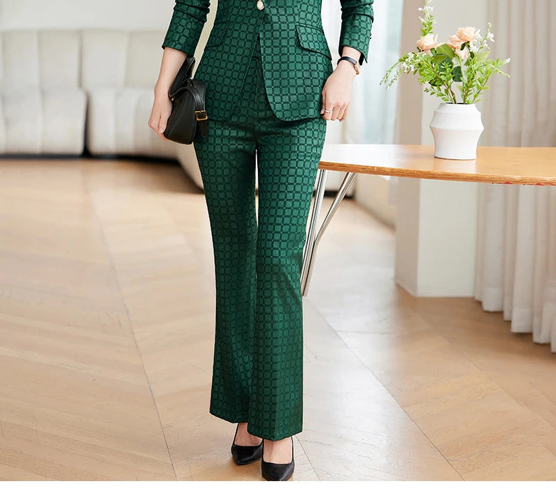 Eksklusivt Kvindesæt i Vævet Polyester - Stilfuldt og Professionelt