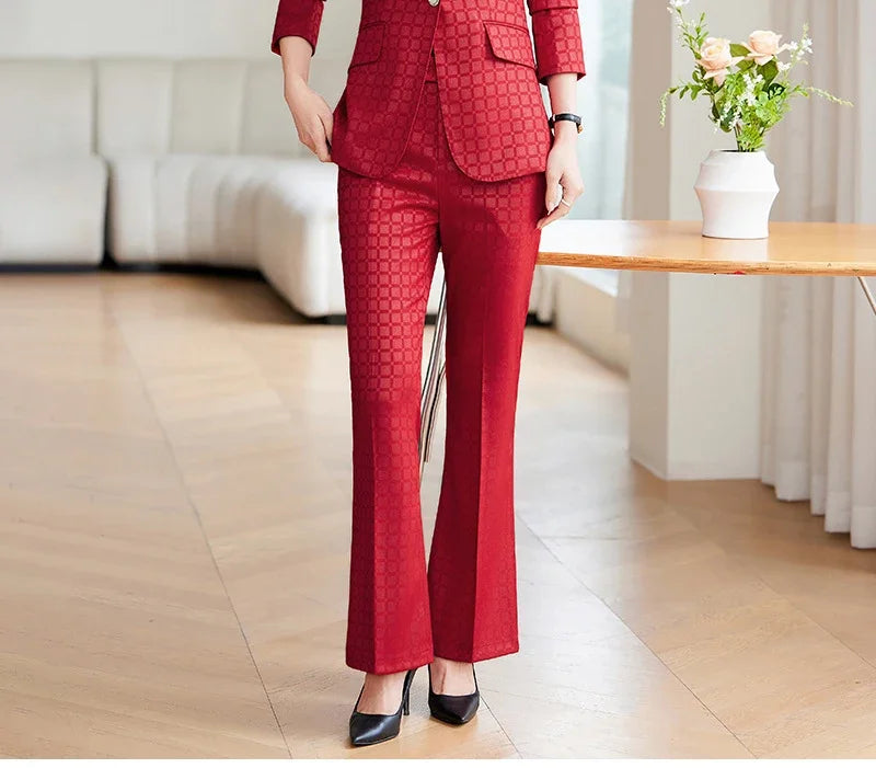 Eksklusivt Kvindesæt i Vævet Polyester - Stilfuldt og Professionelt