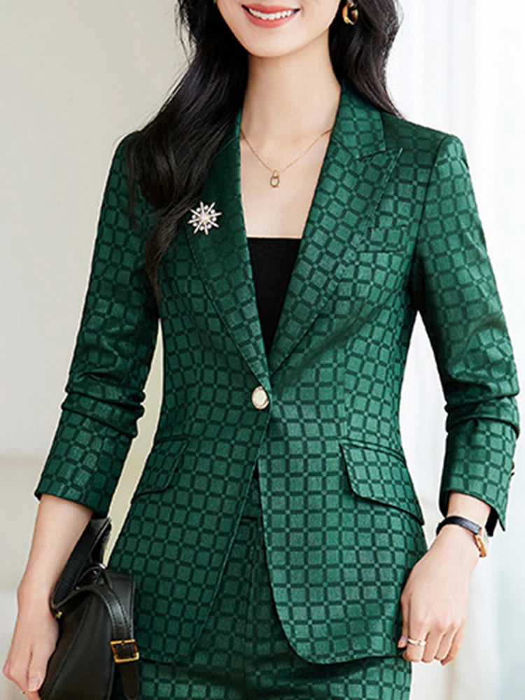 Eksklusivt Kvindesæt i Vævet Polyester - Stilfuldt og Professionelt