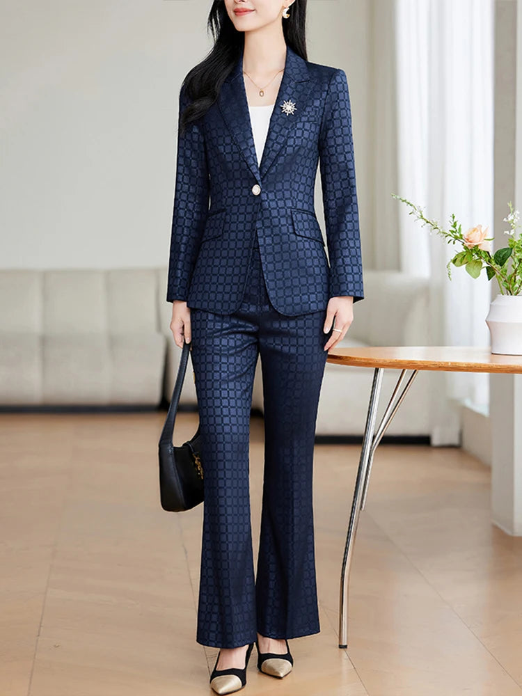 Eksklusivt Kvindesæt i Vævet Polyester - Stilfuldt og Professionelt