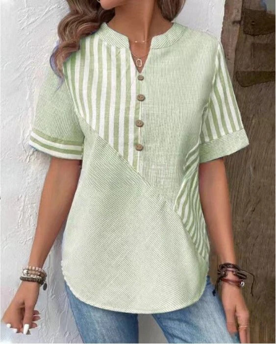 Elegant sommertop med striber - Selina