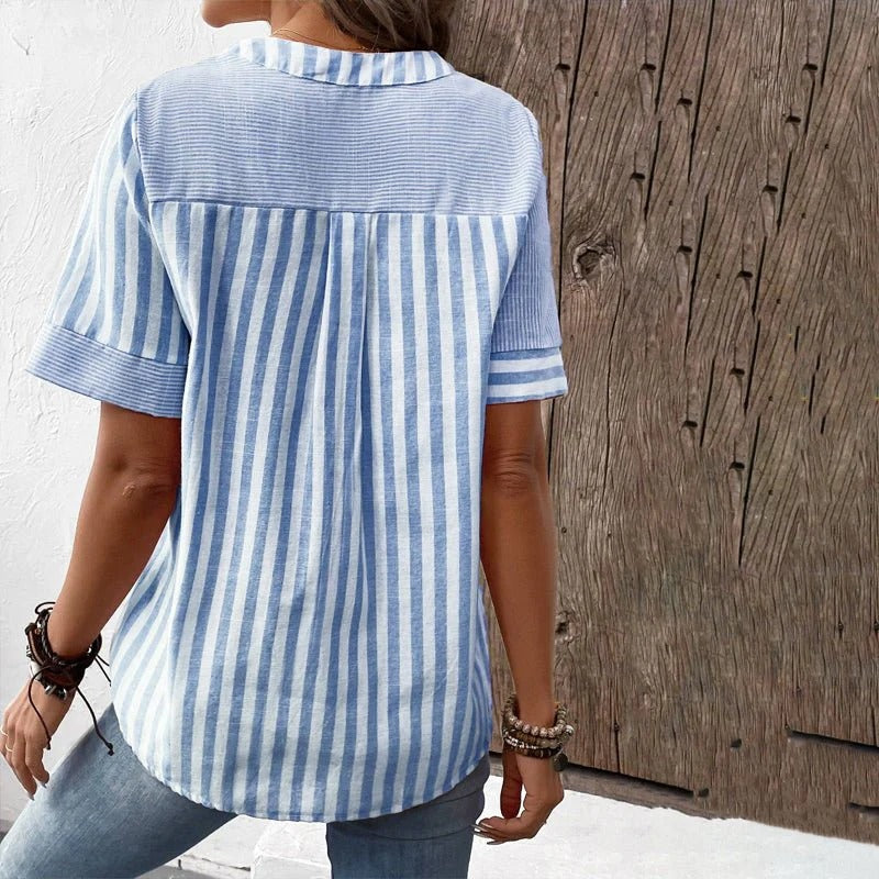 Elegant sommertop med striber - Selina