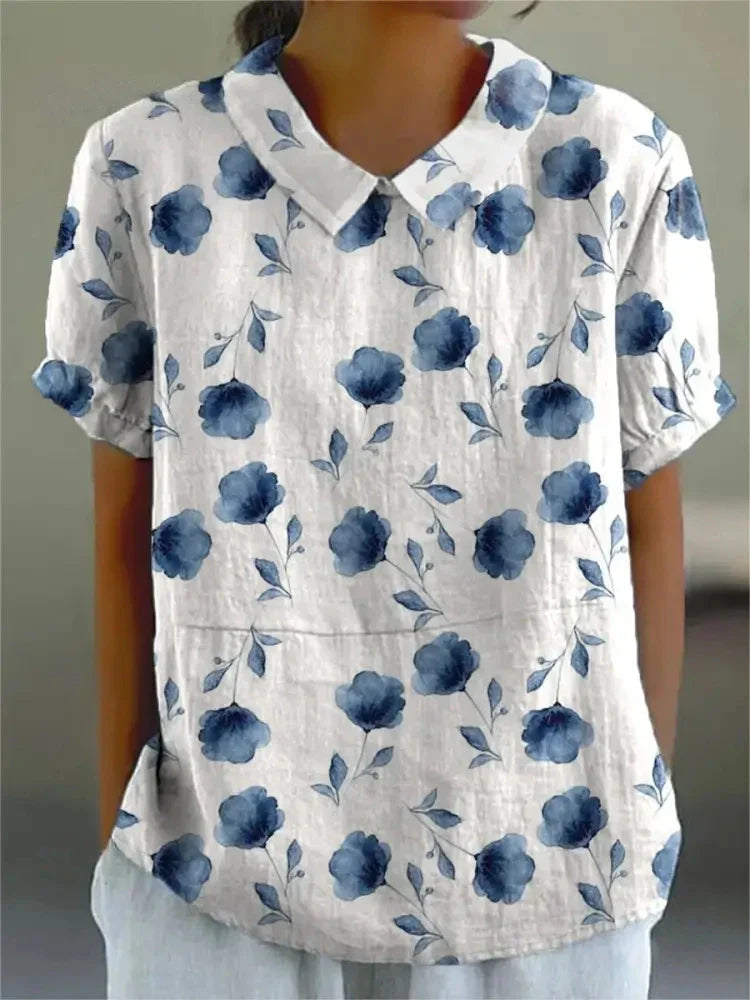Flora - Let Bluse med Blomsterprint til Den Stilbevidste