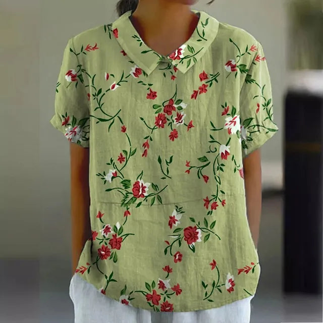 Flora - Let Bluse med Blomsterprint til Den Stilbevidste